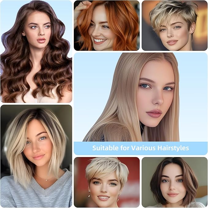 CARESKY® Cordless Curling Iron Brush, 1.5 Inch Mini Travel Hair Curler with 200 Million Negative Ions, Portable Heated Round Straightener Brush Rechargeable for Curl, Touch-Up, De-Frizz, Styling