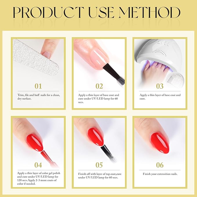 Double Rhythm 15ML Gel Polish Pure Sheer Same Color Same Bottle Soak Off Gel Polish Nail Art Manicure Salon DIY at Home for Women (Yellow-A1397)