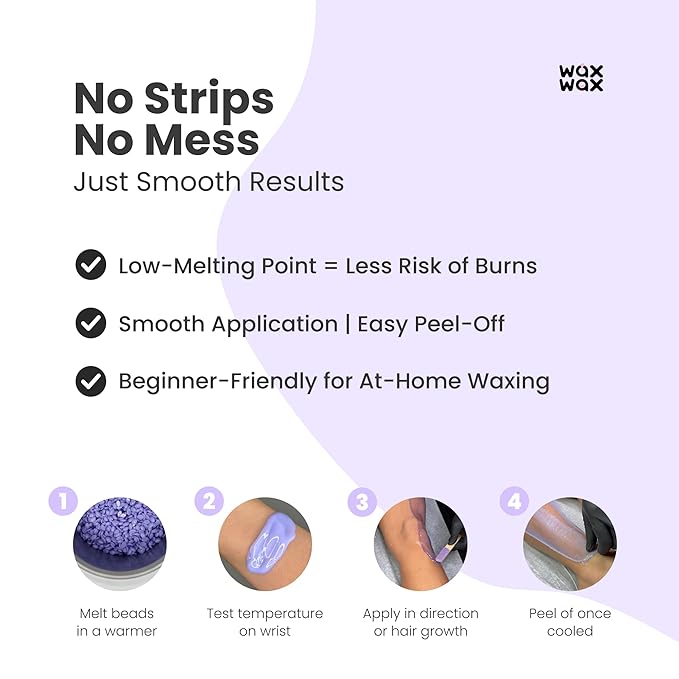 Orchid Hard Wax Beads | Facial Wax for Ultra Sensitive Skin | Rosin-Free, Hypoallergenic, Strip-Free | Low Melting, Cruelty-Free & Eco-Friendly Waxing Beads | Made In Italy - 2.5lb