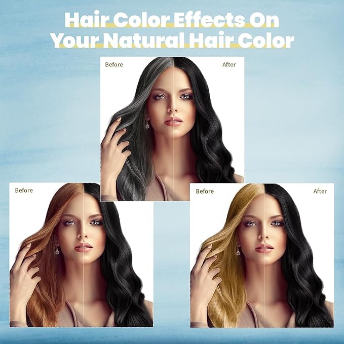 MEIDU Black Hair Dye Shampoo 3 in 1, Shampoo for Color Treated Hair 100% Gray Coverage for Women Men, Natural Herbal Ingredients Champu Para Canas pintar el pelo 500ml