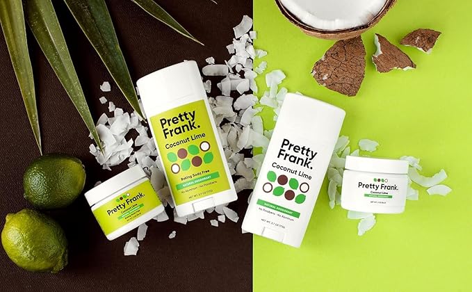 Pretty Frank Natural Aluminum-Free Deodorant Stick, Coconut Lime (1-Pack) | All-Day Odor Control for Women & Men | Effective, Skin Soothing Formula with Safe, Organic Ingredients and Essential Oils