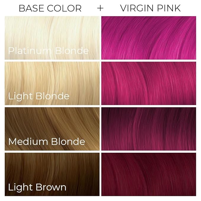 Arctic Fox Semi-Permanent Hair Dye, Vegan & Cruelty-Free, Vibrant Hot Pink Color, Ammonia-Free, Peroxide-Free, Conditioning Formula, for All Hair Types, Virgin Pink, 4 fl oz (Pack of 2)