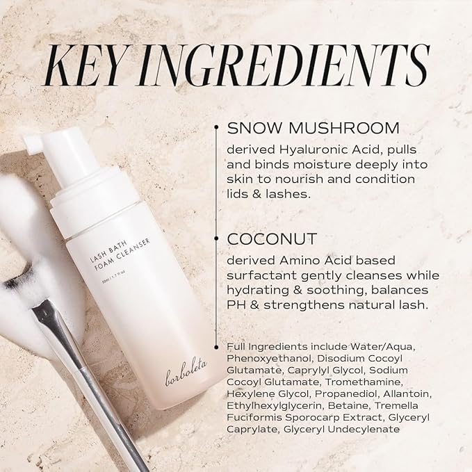 Borboleta Lash Bath Foam Cleanser - Gentle Foam Lash Shampoo - 1.7 fl. Oz.