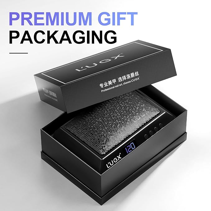 L'UGX Professional Nail Lamp for Gel Polish Dryer 72W LED UV Nail Lights with Arm Rest Pillow & Retractable Tray,Perfect for Manicure & Pedicure at Salon & Home Black