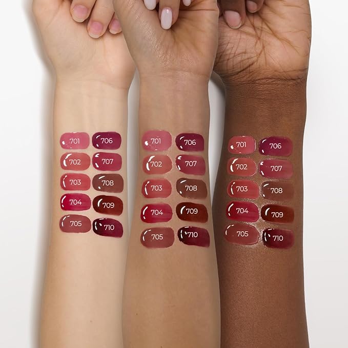 Laka Fruity Lip Glotioner, 10ml/0.33 fl.oz, Lip Gloss with High Shine Vivid Colors, Jelly tip for Hygienic & Easy Application, Plumping Conditioner, Vegan, K-Beauty (#700 Glowy)