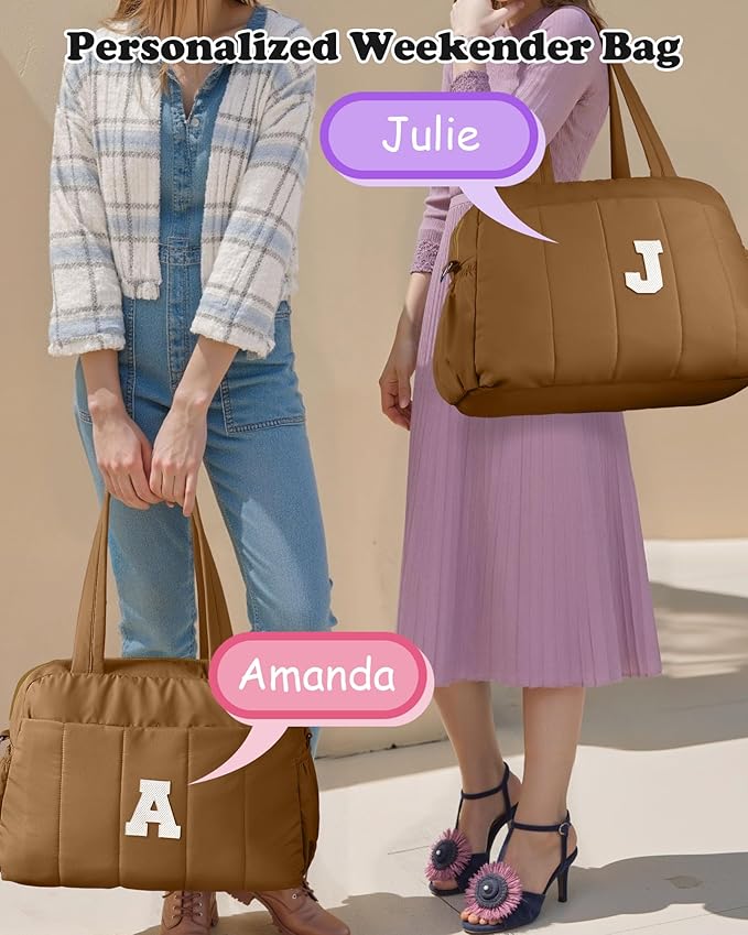 Tween Girls Trendy Stuff-Duffle Bag with Letter, Carry On Bags for Women,Overnight Bag with Wet Pocket,College Girl Gift-Lightweight Travel Bags Personalized Gym Tote with Makeup Pouch