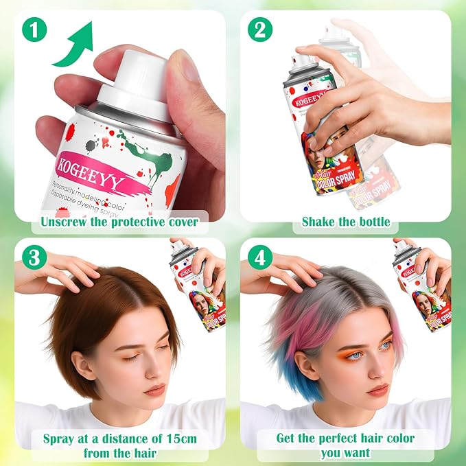 Temporary Hair Color Spray for Kids Women,One-Time Use Blue Hair Spray, Washable Temporary Hair Dye, Natural Hair Color Wax, Non-sticky Hair Spray for Cosplay, Party, Christmas, Halloween(Blue,4.06Oz)