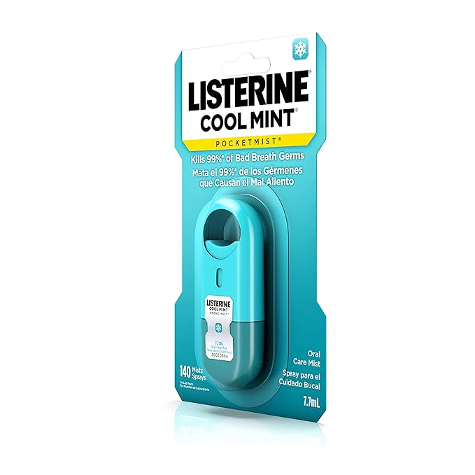 Listerine Mouthwash Pocketmist, Cool Mint | Portable Spray | Sugar-Free | Kills 99% of Germs | Fresh Breath
