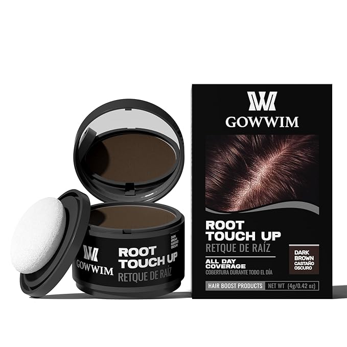 gowwim Hairline Powder(Dark Brown) Hair Root Dye, Instantly Hair Color Shadow Cover Gray Hair Root, Hair Touch-Up, Thin Hair Powder 4 g