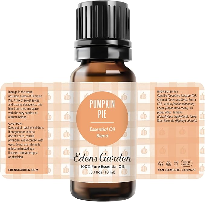 Edens Garden Pumpkin Pie Essential Oil Blend – Fall & Autumn Aroma, 100% Pure Undiluted Aromatherapy for Natural Wellness & Seasonal Gifting – 10 ml (.33 fl oz)