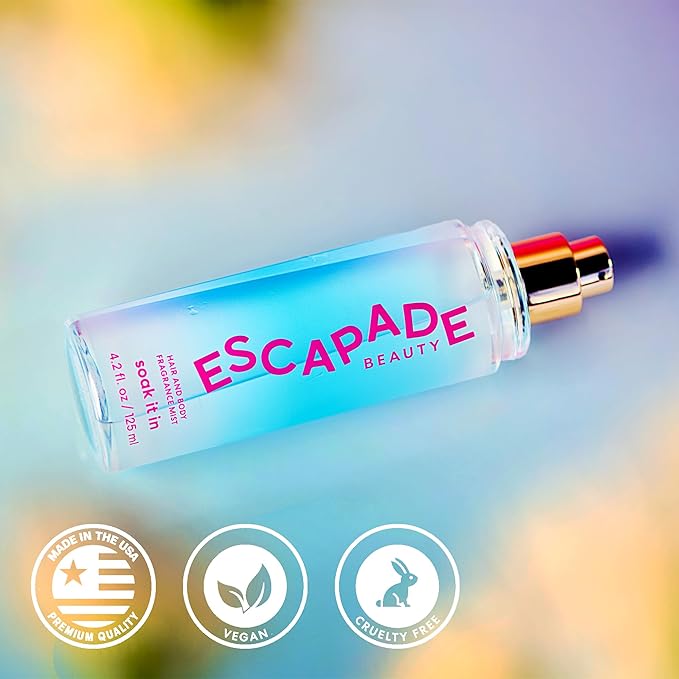 Escapade Beauty Soak It In Fragrance Body Mist (4.2oz) - Coconut water, Gardenia Petals, Tonka Bean, Whipped Vanilla