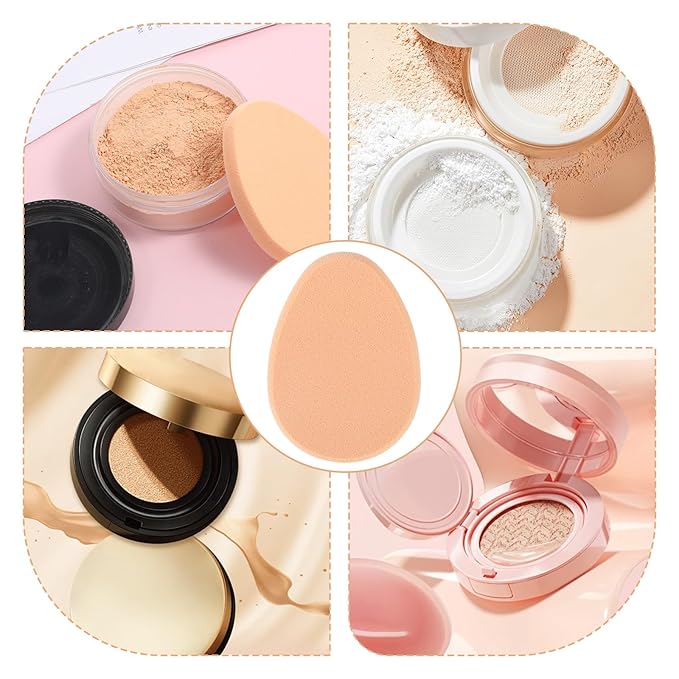 5 PCS Flat Makeup Sponges for Foundation, Smooth Foundation Sponge, Beige Cushion Foundation Puff, Beauty Blender Make Up Sponges for Professional Makeup