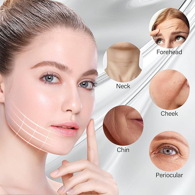 Neck&Face Massager with 7 Colors-Multi-Functional Skincare Tool,Home Beauty Device for Wrinkles&Relaxation (Pink)