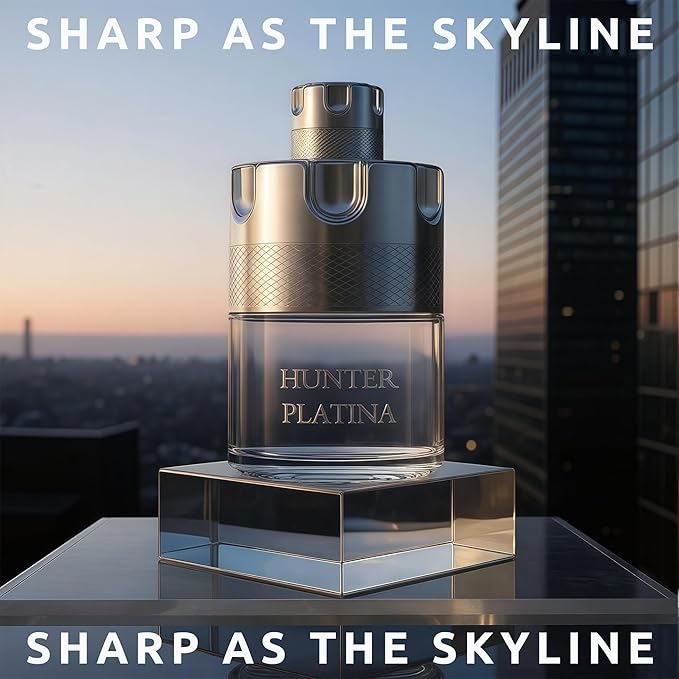 HUNTER PLATINA - Men's Cologne Long Lasting - Fresh Woody Eau de Parfum for Men - 100ml Gift Set