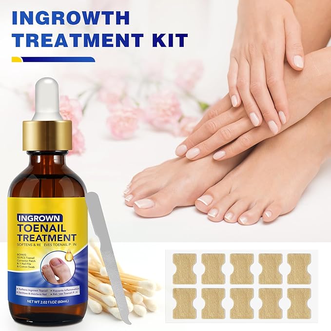 Nail Removal Kit,Toenail Drops,Softens Nails,Nail Care Tool Set,Ingrown Toenail Corrector,Corrector Patch,Nail File,60ml