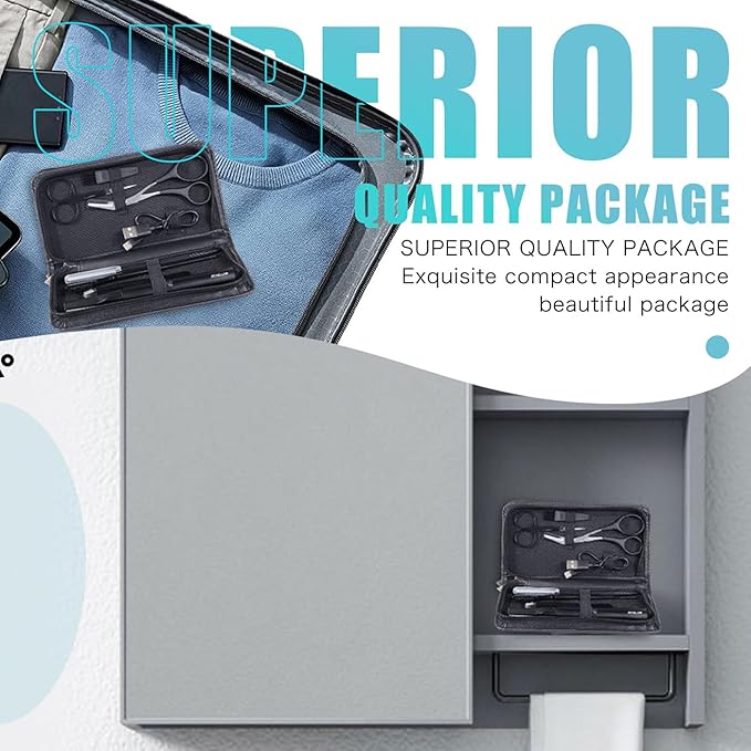 9-in-1 Precision Trimmer Kit: Eyebrow Trimmer,Electric Eyebrow Razor, Nose Trimmer, Grooming Scissors, Tweezers & Brush | All-in-One Grooming Tool