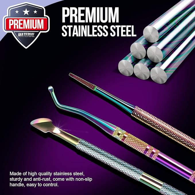 FANDAMEI Cuticle Kit, 4 PCS Nail Care Kit, Manicure Pedicure Tools, Nail Cuticle Nippers, Ingrown Toenail Tools Kit, Toenail File and Lifters Stainless Steel, Nail Lifter, Nail Cuticle Pusher