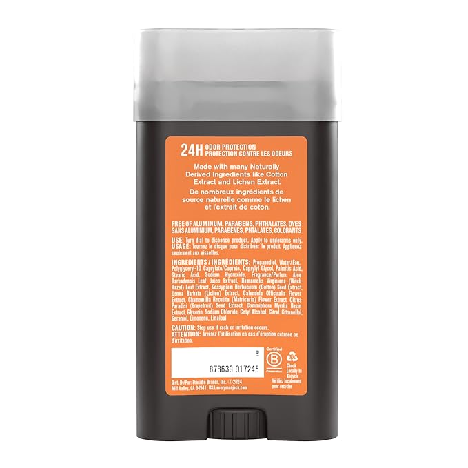 Every Man Jack Citrus + Eucalyptus Men’s Deodorant - Stay Fresh with Aluminum Free Deodorant For all Skin Types - Odor Crushing, Long Lasting, with Naturally Derived Ingredients - 3oz (2 Pack)