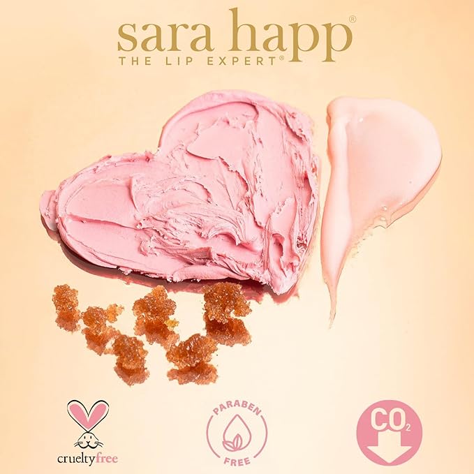 Sara Happ Sweet Glow and Go: Confetti Cake Lip Scrub Exfoliator + Vanilla Bean Lip Scrub Duo—Exfoliating Lip Treatment, Moisturizer for Dry and Flaky Lips, Vegan, (0.5 Fl Oz each)