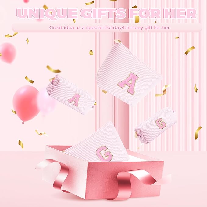 Room Essentials for Girls Teen Girl Travel - Easter Basket Stuffers Birthday Gifts for Girls Teens Kids Daughter Sister Her,Cute Trendy Stuff Makeup Bag Set Cosmetic Bag - Pink,E