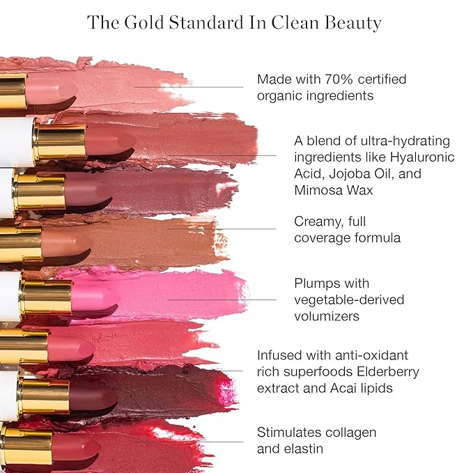 Ogee Full Bloom Sculpted Lipstick (Zuri - Modern Magenta) - Long Lasting Organic Lipstick with Jojoba Oil & Micro Hyaluronic Acid - 70% Organic Ingredients & Made in USA