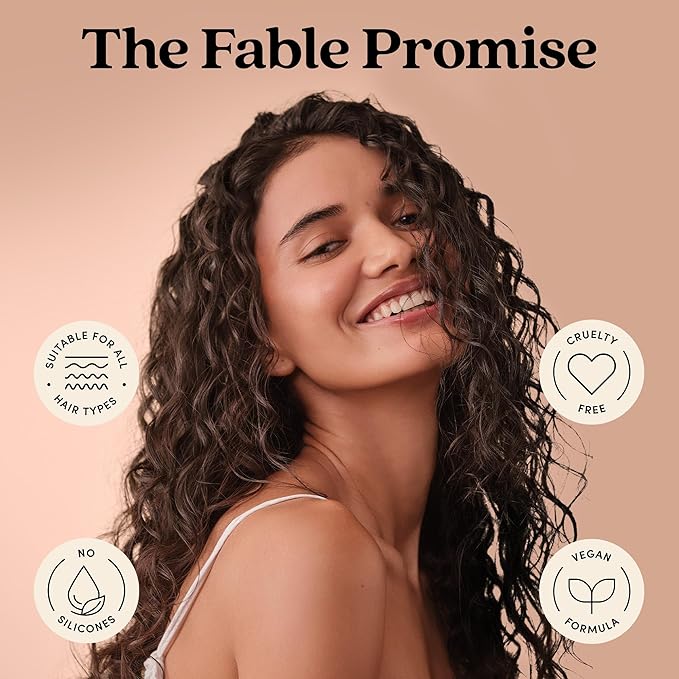 Fable & Mane Detangling Leave-In Conditioner, with UV Heat Protection for Smooth, Hydrated, Tangle-free Hair. Enriched with Aloe Vera