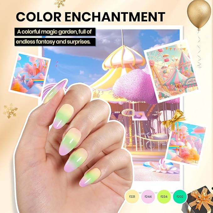 Beetles Gel Nail Polish Kit with U V Light - 80Pcs Color Enchantment 55 Colors Gel Polish Starter Kit with Base Top Coat DIY Nails Supply Stickers Manicure Tools Christmas Gift for Women Teens Girls