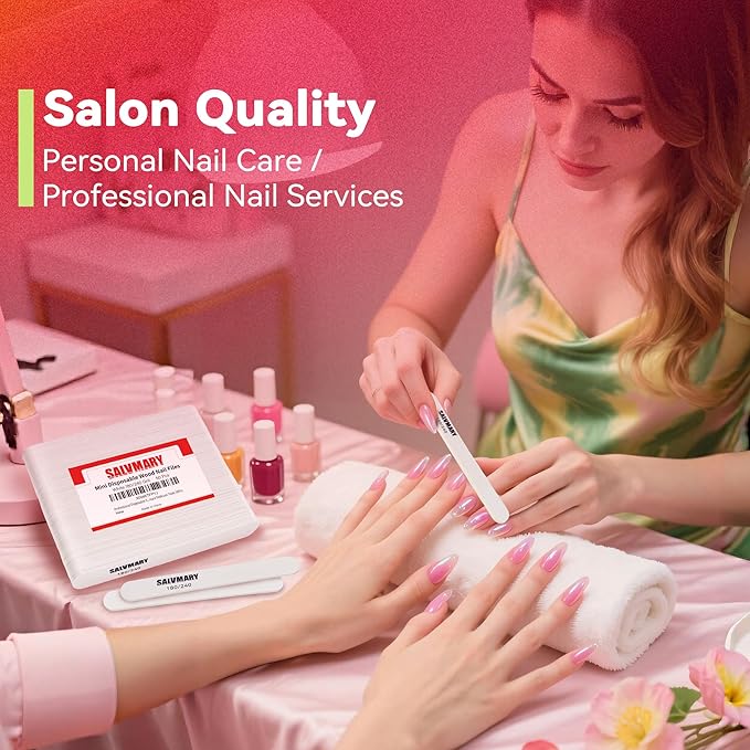 Professional Disposable Small Nail Files 180/240 Grit Double Sided White Emery Boards for Nails Manicure Pedicure Tools 50Pcs