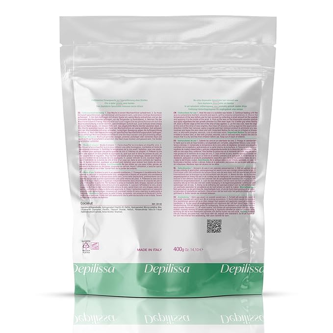 Multidirectional Coconut Wax beads for hair removal - Hypoallergenic, Gentle, and Effective for All Skin Types, Ideal for Face, Eyebrows, Bikini Area, and Brazilian Waxing - 14.1 oz