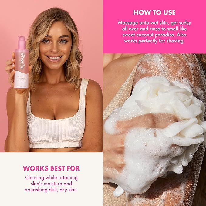 Kopari Sudsy Shower Oil - Skin Cleansing, Moisture Locking, Skin Hydrating Shower Oil (8.4oz)