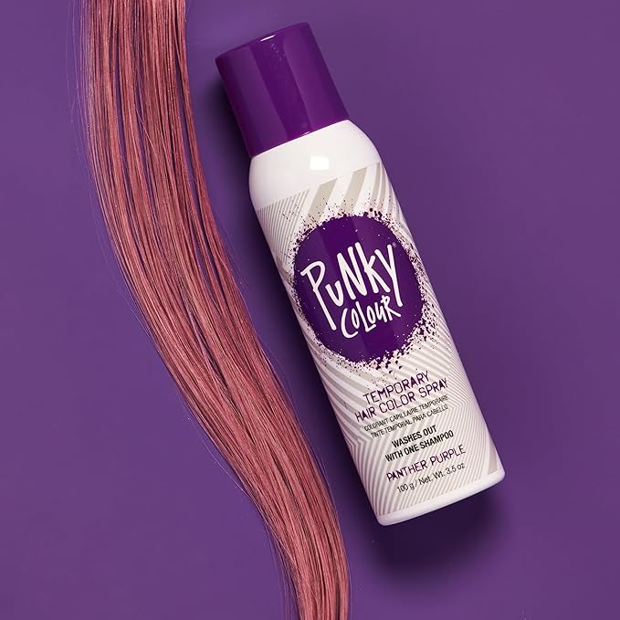 Punky Temporary Hair Color Spray-On, Panther Purple, Non-Damaging Instant Hair Dye, No Bleaching Needed, Non-Sticky, Washable and Leaves No Residue, 3.5 oz, 1 Pack