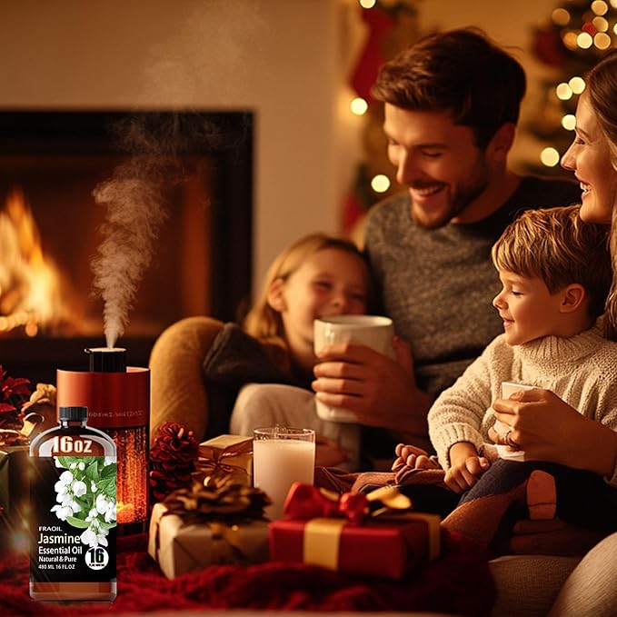 Jasmine Essential Oil, Jasmine Oil 16 Fl Oz 480 ML for Diffuser Humidifier Yoga Cleaning DIY Candle Soap Making Perfume Gift for Women Essential Oils