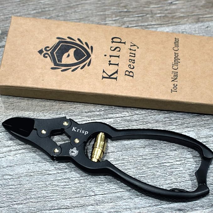 Toenail Clippers - Professional Podiatrist Toenail Clippers for Thick Nails for Seniors - Heavy Duty Nail Clippers Cutter Trimmer for Men Women Podiatry Tools Stainless Steel Toenail Scissors by Krisp