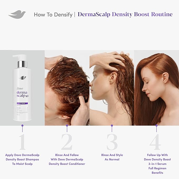 Dove Derma Scalp Shampoo 1 ct Density Boost for 4x More Visible Fullness, with Glycerin, 16 oz