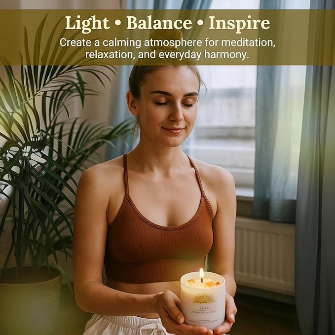 Healing Crystal Candles Gift Set for Women, 3 Pack Aromatherapy Soy Candles with Real Amethyst Amazonite Sunstone, Lavender Jasmine Coastal Breeze Scented Candles, Meditation Chakra Energy - 3.5oz