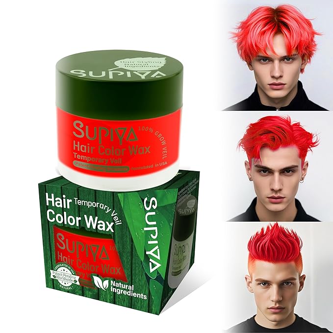 Temporary Hair Styling Color Wax, Green Blue Purple Red Hair Dye Color Wax Washable Natural Instant Hair Coloring Cream for DIY Hairstyle for Kids Men Women(Color #94)