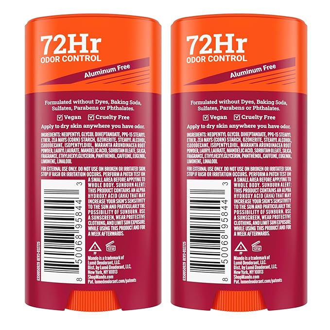 Mando Whole Body Deodorant For Men - Smooth Solid Stick - 72 Hour Odor Control - Aluminum Free, Baking Soda Free, Skin Safe - 2.6 Ounce (Pack of 2) - Cabin Retreat Limited Edition Scent