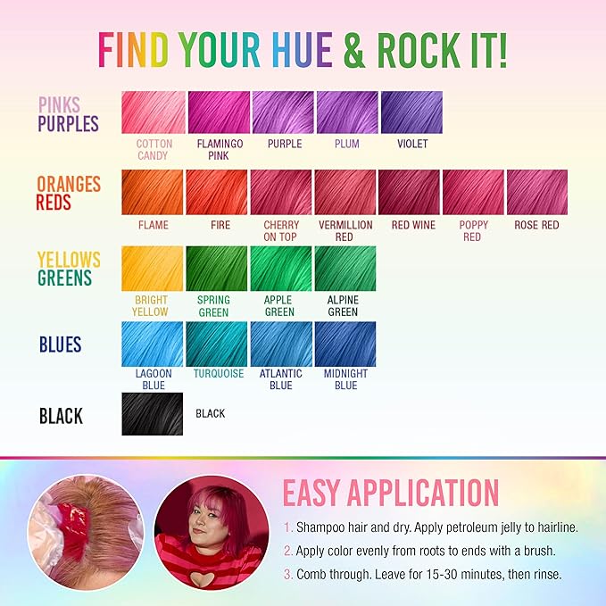 Punky Cotton Candy Semi Permanent Hair Color - Vegan & Cruelty-Free Conditioning Hair Dye, Lasts Up to 35 Washes, 3.5 fl oz