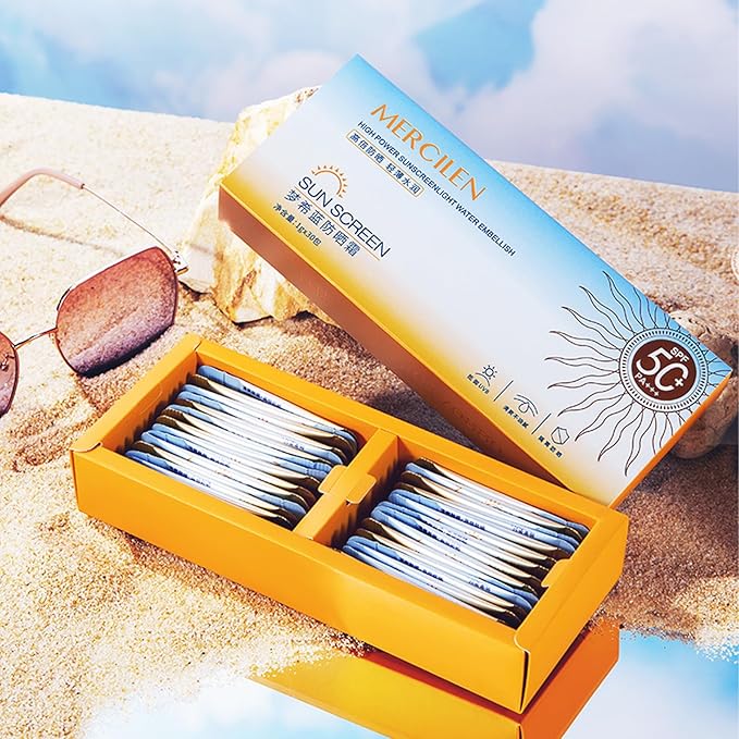 30PCS Mini Sunscreen SPF50+ PA+++ - Travel Size Sunscreen Bulk for Face & Body, Lightweight & Non-Greasy, Water-Resistant, Perfect for Summer Party & Thank You Gifts