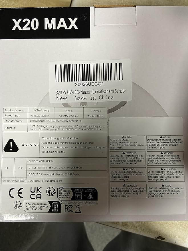 320W UV LED Nail Lamp, Professional Nail Dryer Gel Polish Light with 72 Beads, UV Nail Light with 4 Timer Settings, Nail Polish Curing Gel LED Dryer with Automatic Sensor, LCD Display