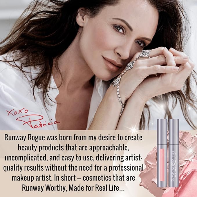 Runway Rogue Designer Liner Lip Pencil, Matte Cool Berry-Rose Lip Liner Pencil and Lip Liner Sharpener, ‘Camera Ready’