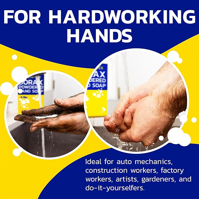 Smooth-Tex Borax Powdered Hand Soap - Heavy Duty Industrial Hand Wash - Removes Grease, Grime and Oil from Hands for Mechanics & Industrial Workers, Compare to Boraxo - 5 lbs (1 Pack)