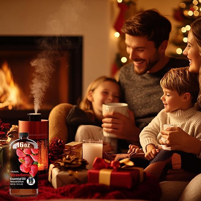 Strawberry Essential Oil, Strawberry Oil 16 Fl Oz 480 ML for Diffuser Humidifier Yoga Cleaning DIY Candle Soap Making Perfume Gift for Women Essential Oils