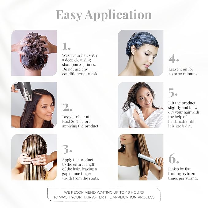 Expert Hair Sensation Keratin Hair Treatment Brazilian 100ml + Deep Cleansing Shampoo 30ml - Anti Frizz, Brazillian Smoothing Keratin- Keratina Para Alisar El Pelo, Emulsion Zero Alisado βComplete Set