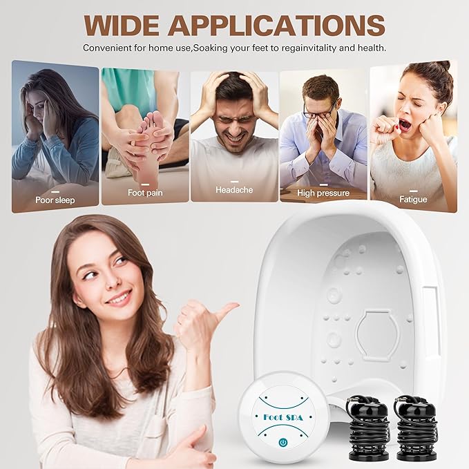 Ionic Foot Bath Detox Machine - Suitable for Home Use, Home Salon-Level Spa Detox Machine, Healthy Detoxification, with Foot Bath, Array * 2, Liner