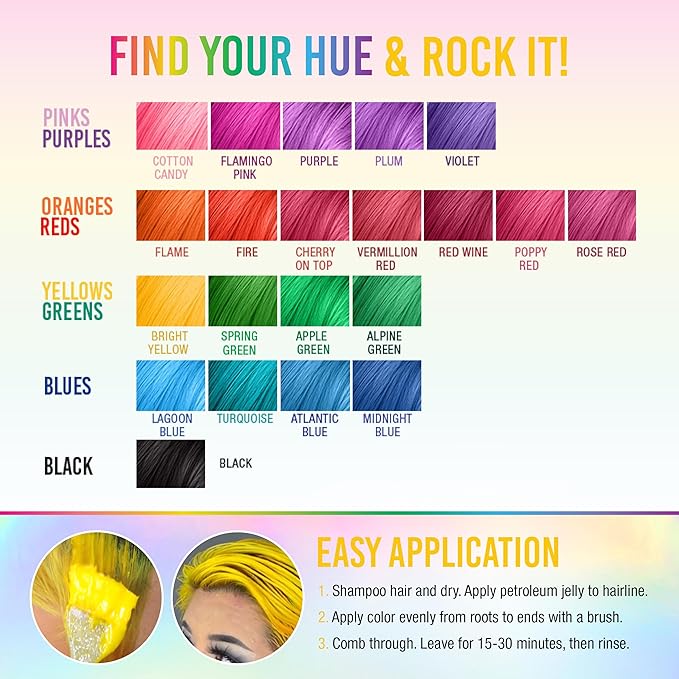 Punky Bright Yellow Semi Permanent Hair Color - Vegan & Cruelty-Free Conditioning Hair Dye, Lasts Up to 35 Washes, 3.5 fl oz