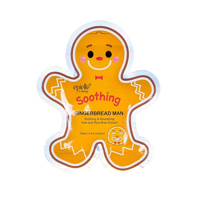 Epielle Holiday Character Face Mask 4 Pack, Fun & Effective Korean Skin Care, Spa Party Favors, Stocking Stuffers, Birthday Gifts for Women, Thanksgiving Essentials