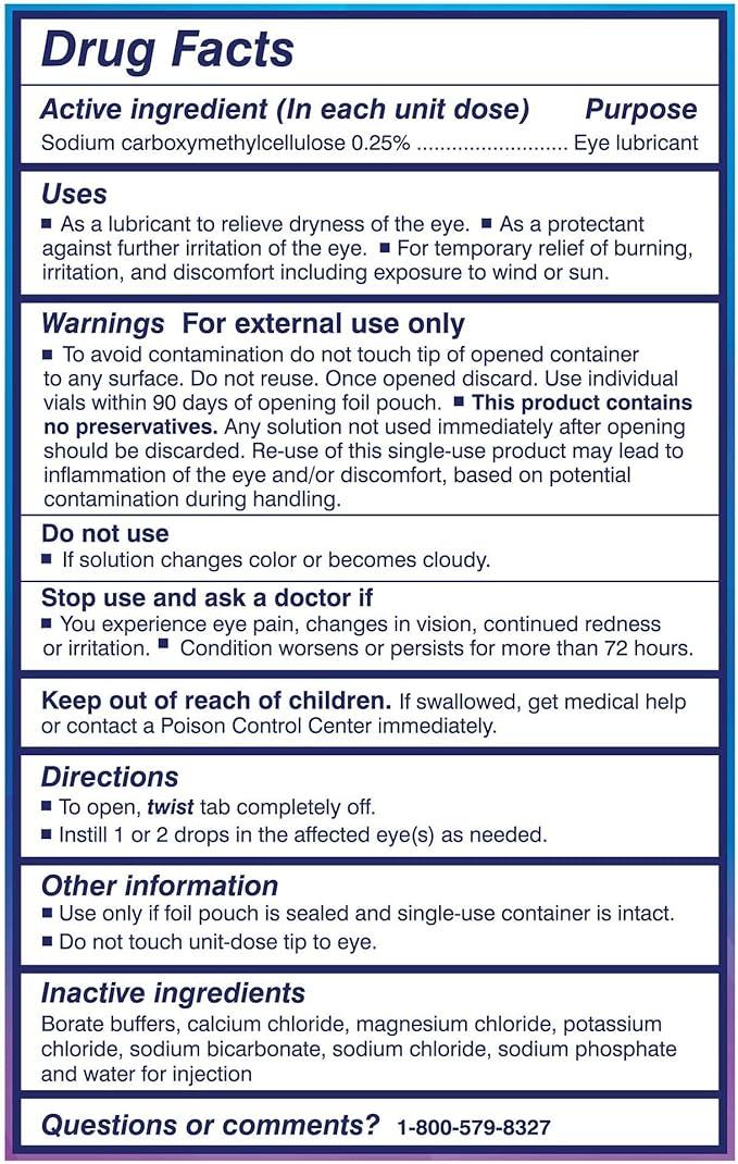TheraTears Dry Eye Therapy Eye Drops for Dry Eyes, Preservative Free, 30 Vials, 2 Pack