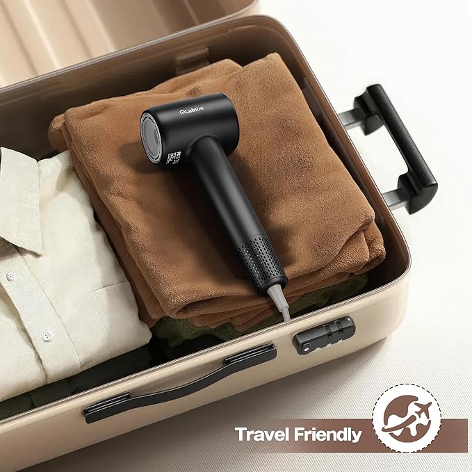 Hair Dryer, High-Speed Ionic Low Noise Blow Dryer with Brushless Motor for Fast Drying, Thermo-Control Quiet Compact Hair Blow Dryer, Hairdryer with 1 Nozzle Attachments for Home Salon Travel