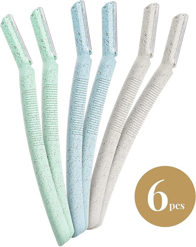 ennva Eyebrow Razor for Women | Dermaplane Facial Razor for Face | Hair Trimmer Face Razor for Body Use | Multipurpose Facial Hair Removal Disposable Blades Eyebrow Tool - 6pcs